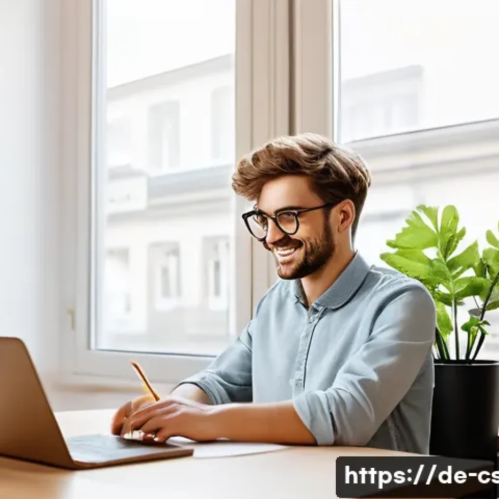 자기주도학습코치 학습 동기 유발법 - A modern, bright study room in a German apartment with a neatly organized desk featuring a laptop, n...